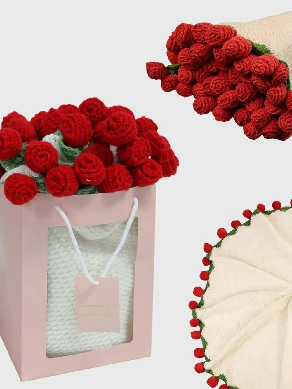 Handmade Crochet Rose  Blanket